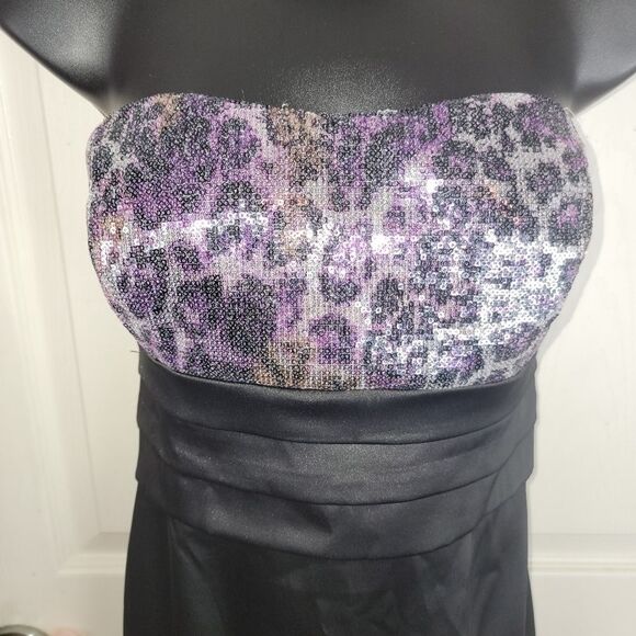 David's Bridal leopard print strapless formal mini dress size 12 - Picture 3 of 8